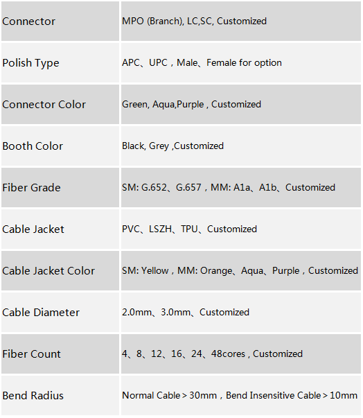 MTP®/MPO (Branch) Fiber Cabling